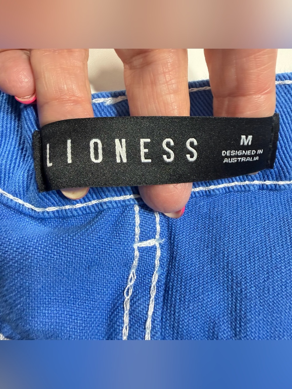 Lioness Miami Vice Cobalt Blue Baggy Wide Leg Jeans M Denim Pants - Picture 6 of 12